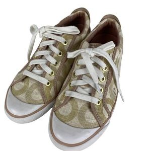 Coach Barrett Sneakers Logo Tan
White Women's Size 6.5 Lace Up Low
Top